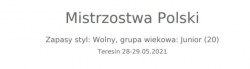 MISTRZOSTWA POLSKI JUNIORÓW - TERESIN 2021